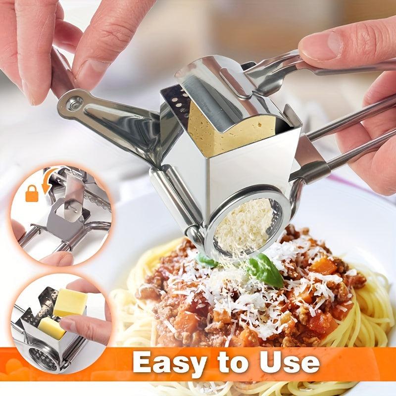 Hand Cranked Cheese Grater 4 Blades Rotary Slicer for Kitchen