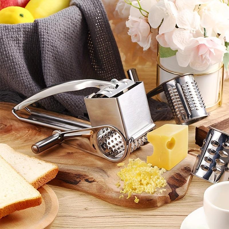 Hand Cranked Cheese Grater 4 Blades Rotary Slicer for Kitchen