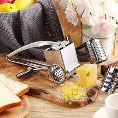 Hand Cranked Cheese Grater 4 Blades Rotary Slicer for Kitchen