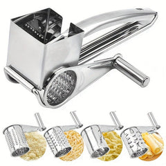 Hand Cranked Cheese Grater 4 Blades Rotary Slicer for Kitchen