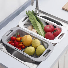 Retractable Drain Rack Kitchen Basket for Vegetables and Dishes