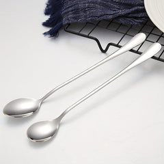 8pcs Long Handle Stainless Steel Spoon Set for Desserts, Ice Tea, Coffee