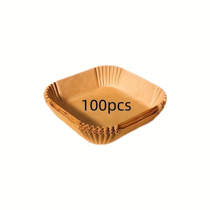 100pcs Disposable Air Fryer Liners 16.0cm Square Paper Air Fryer Liner Pots