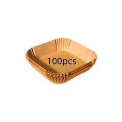 100pcs Disposable Air Fryer Liners 16.0cm Square Paper Air Fryer Liner Pots