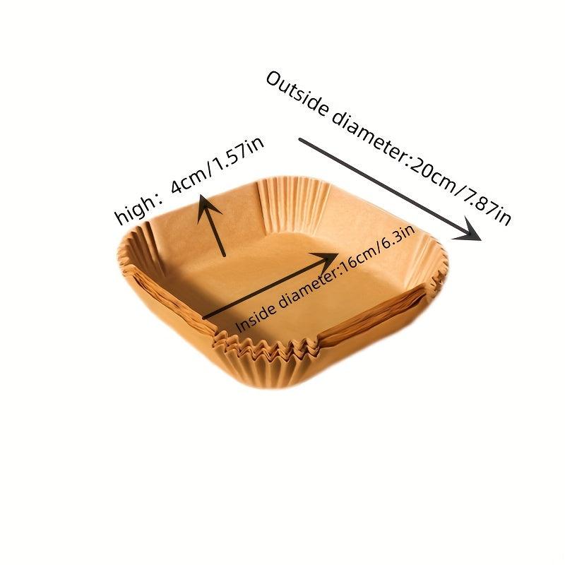 100pcs Disposable Air Fryer Liners 16.0cm Square Paper Air Fryer Liner Pots