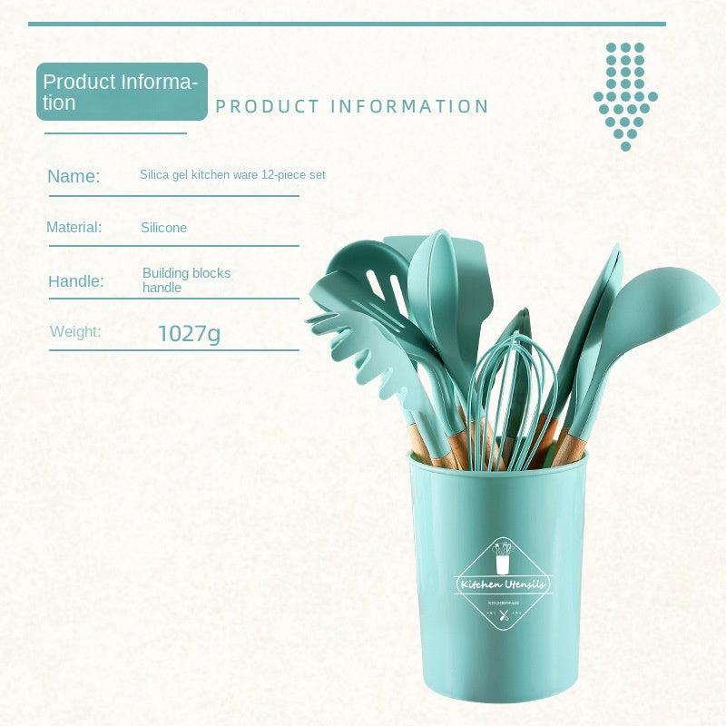 11pcs Silicone Kitchenware Set Non-stick Pot Cooking Set