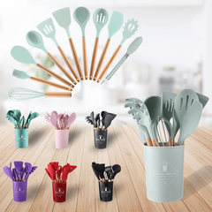 11pcs Silicone Kitchenware Set Non-stick Pot Cooking Set