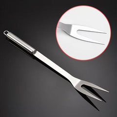 Stainless Steel Barbecue Fork Meat Fork Long Handle 13.78in