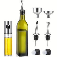 5pcs Cooking Set Olive Dispenser 17oz Spray Bottle 100ml Green Vinegar Glass