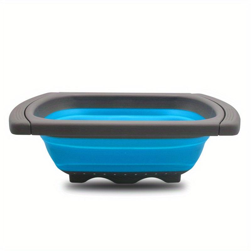 1pc Silicone Collapsible Colander Vegetable Washing Basket Strainer