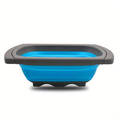 1pc Silicone Collapsible Colander Vegetable Washing Basket Strainer