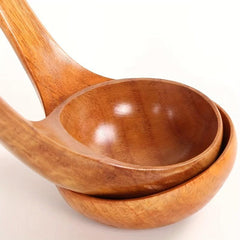 Non Stick Wooden Soup Spoon with Long Handle for Hot Pot and Porridge