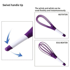 2-In-1 Twist Whisk Collapsible Balloon & Flat Whisk Kitchen Gadget