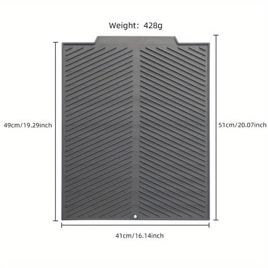 Silicone Dish Drying Pad - Absorbent Kitchen Countertop Mat