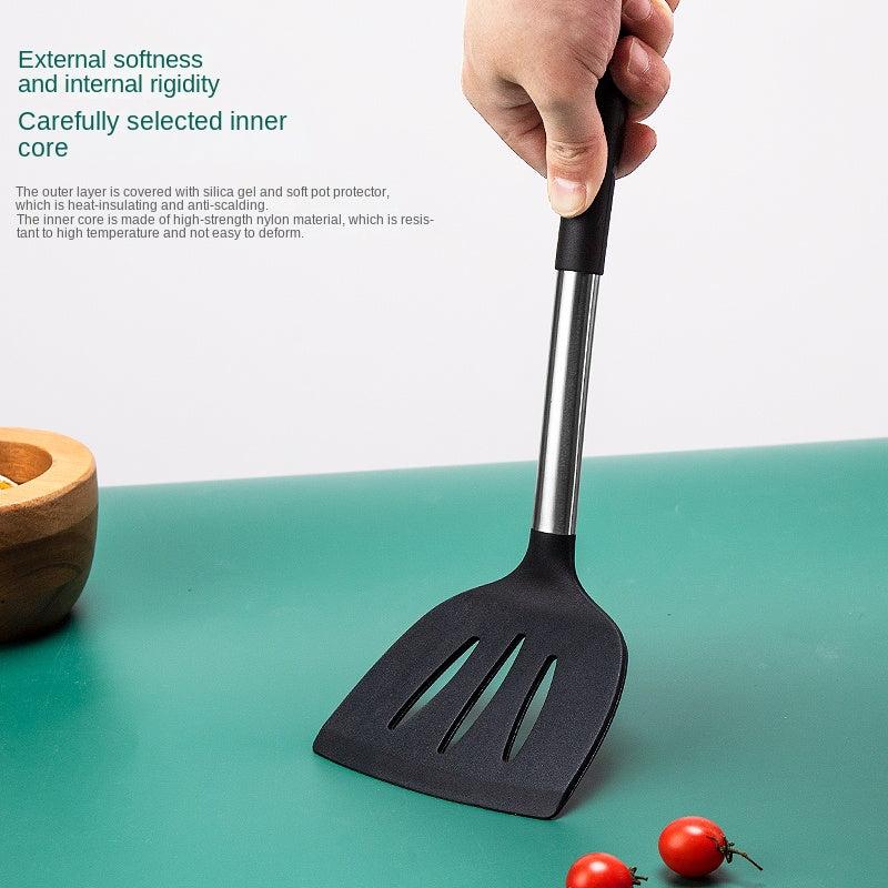 15pcs Stainless Steel Silicone Kitchen Utensils Set with Organizer Bucket