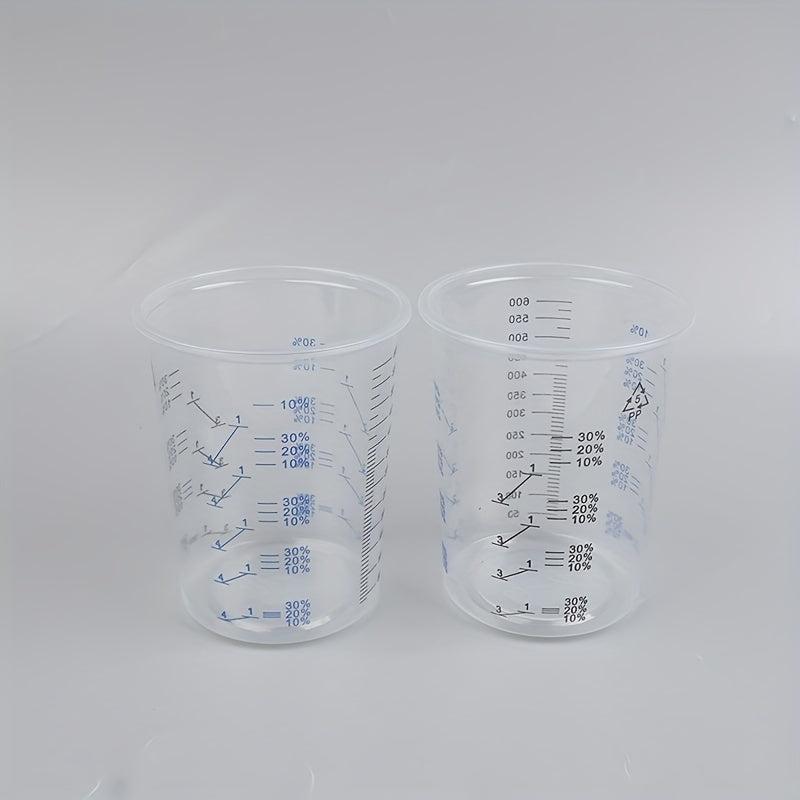 Set of 50 Paint Mixing Cups 600ml Calibrated Plastic Mixing Pots