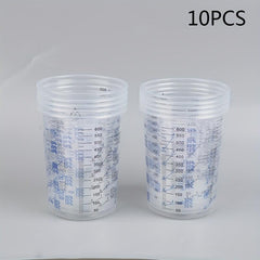 Set of 50 Paint Mixing Cups 600ml Calibrated Plastic Mixing Pots