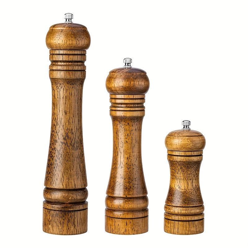 Adjustable Wooden Pepper Grinder and Salt Mill Kitchen Gadget