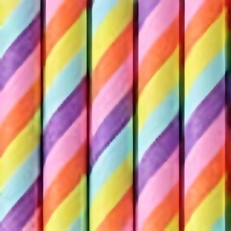 50pcs Disposable Paper Straws Rainbow Straws Pack