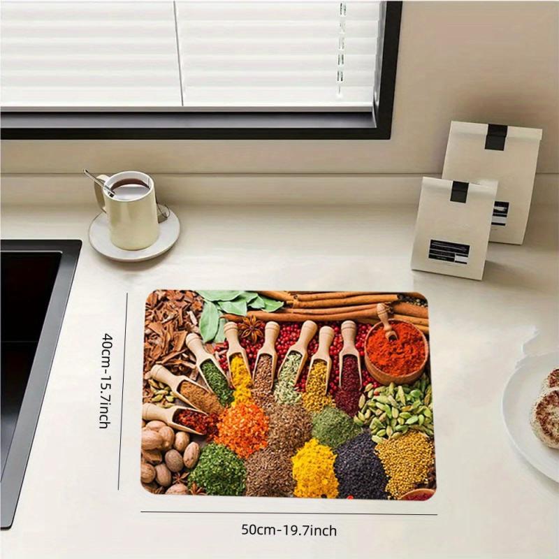 Rubber Dish Drying Mat Kitchen Absorbent Pad Non Slip Placemat Drainer