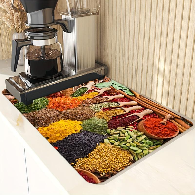 Rubber Dish Drying Mat Kitchen Absorbent Pad Non Slip Placemat Drainer