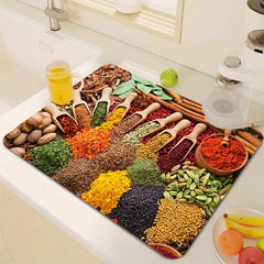 Rubber Dish Drying Mat Kitchen Absorbent Pad Non Slip Placemat Drainer