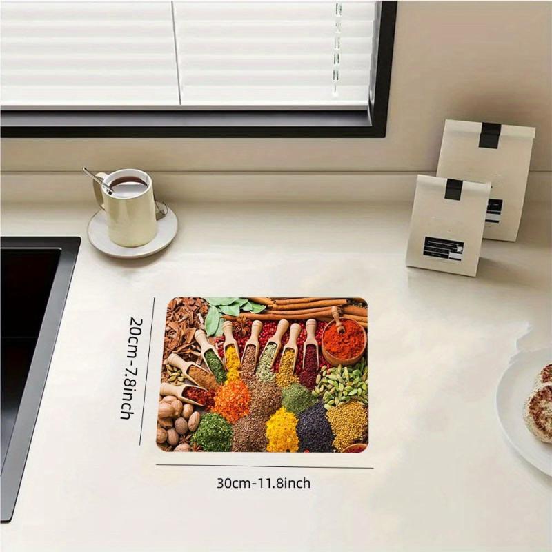 Rubber Dish Drying Mat Kitchen Absorbent Pad Non Slip Placemat Drainer