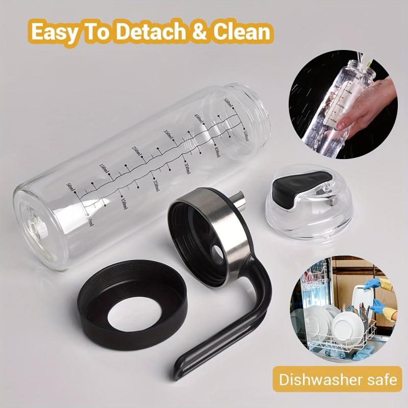 18 OZ Olive Dispenser Auto Flip Bottle Leakproof Cap Vinegar Dispenser