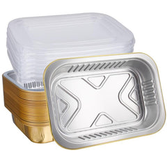 10pcs Golden Aluminum Foil Pans Disposable Baking Pans Thick Food Containers