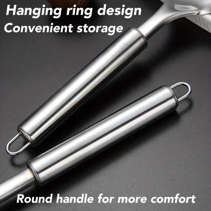 5pcs Stainless Steel Utensil Set Spatula Ladle Slotted Turner Rice Paddle Spoon