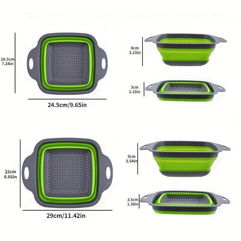 Collapsible Silicone Folding Drain Basket for Washing Fruits & Vegetables