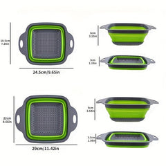 Collapsible Silicone Folding Drain Basket for Washing Fruits & Vegetables