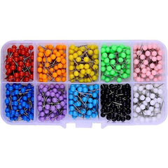 500 Stainless Steel Pins 10 Colors Container DIY Sewing Jewelry