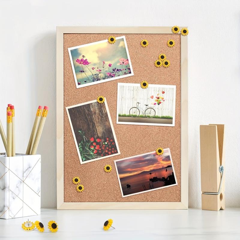 20PCS Sunflower Push Pins Thumb Tacks Decorative Push Pins Cork Board Pins