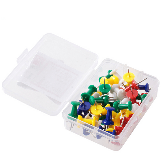 40 Colorful Transparent Thumbtacks for Art & Message Board Decoration