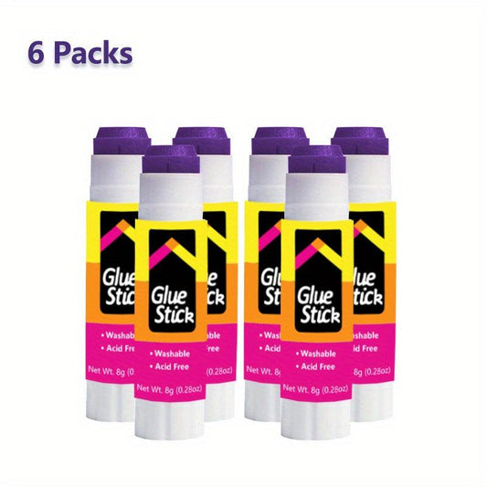 Purple Glue Sticks 6 Pack School Washable Glue Scrapbooking
