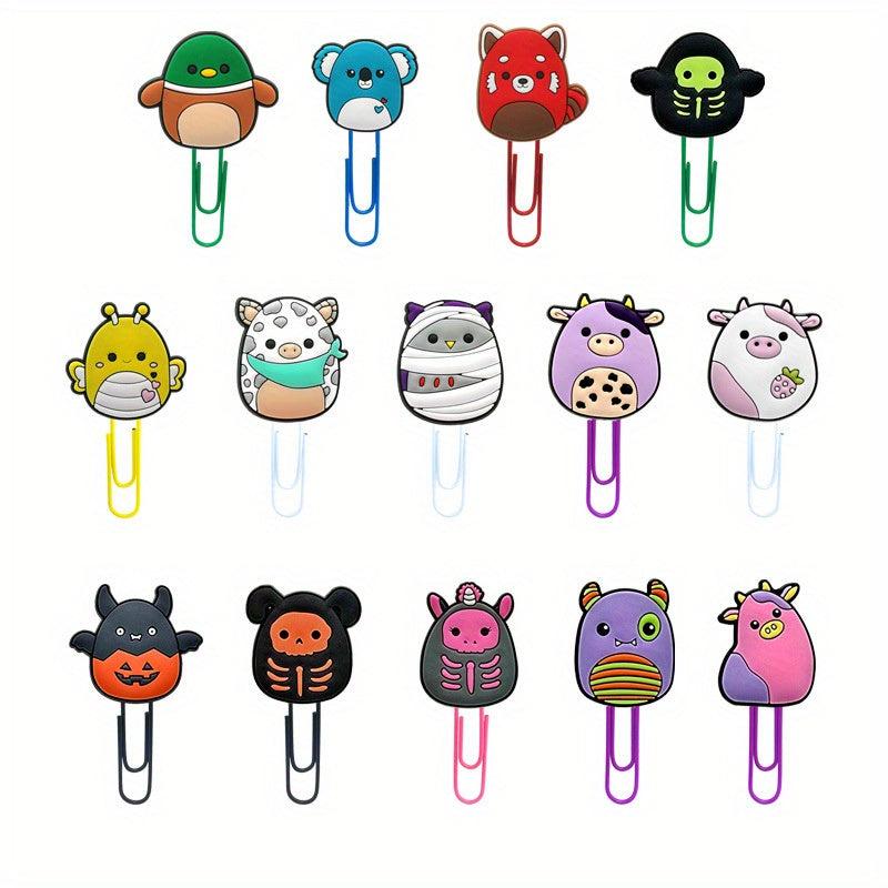 14pcs Cartoon Animal Paper Clips Sticky Notes Office School Supplies