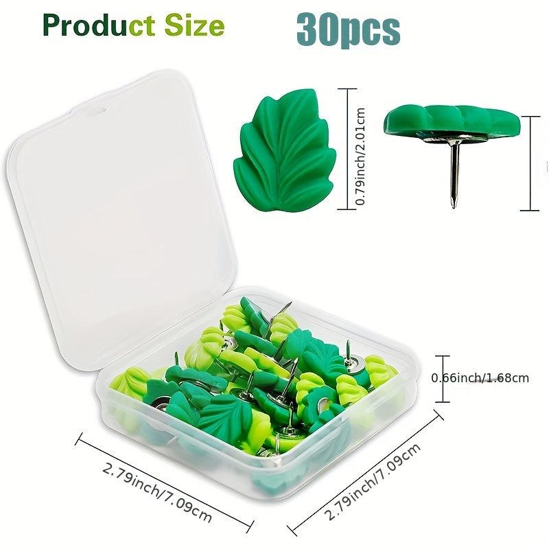 30Pcs Rose Theme Push Pins Decorative Flower Cork Board Tacks