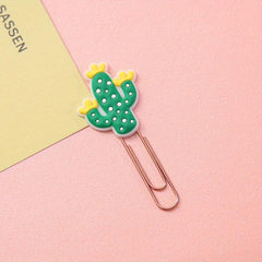 5pcs Cartoon Bookmark Paper Clip Metal Clip Decorative Small Clip