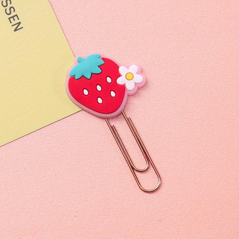 5pcs Cartoon Bookmark Paper Clip Metal Clip Decorative Small Clip