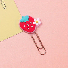 5pcs Cartoon Bookmark Paper Clip Metal Clip Decorative Small Clip