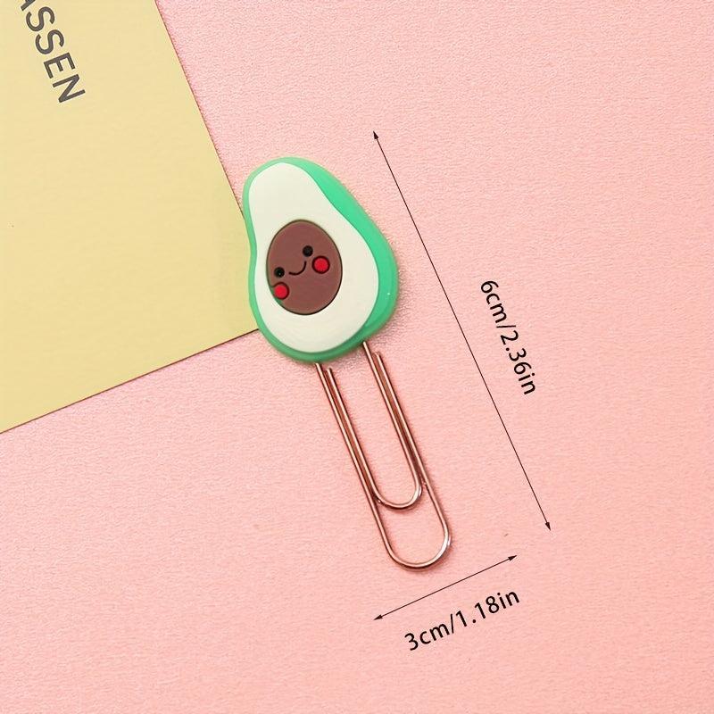 5pcs Cartoon Bookmark Paper Clip Metal Clip Decorative Small Clip