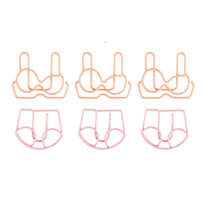 12pcs Underwear Paper Clips Mini Bookmarks Office Supplies