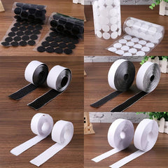 1M Self Adhesive Hook And Loop Fastener Tape 50 100 Pairs 25mm Round Dots DIY