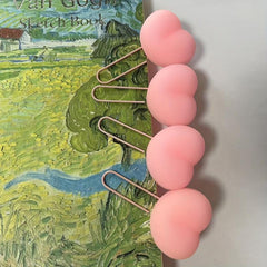 Pvc Soft Rubber Decompression Paper Clip Cartoon Shape Metal Bookmark