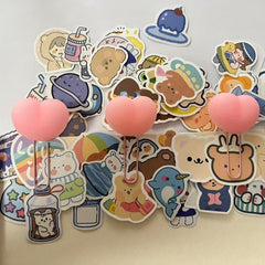 Pvc Soft Rubber Decompression Paper Clip Cartoon Shape Metal Bookmark