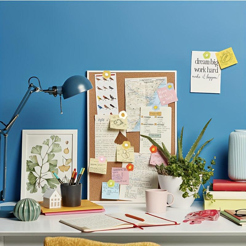 50pcs Flower Push Pins Decorative Bulletin Board Nail Colorful Map Co