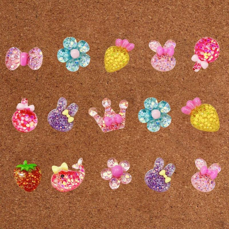 30pcs Acrylic Sequins Push Pins Cork Board Thumbtacks for Photo Wall Decoration