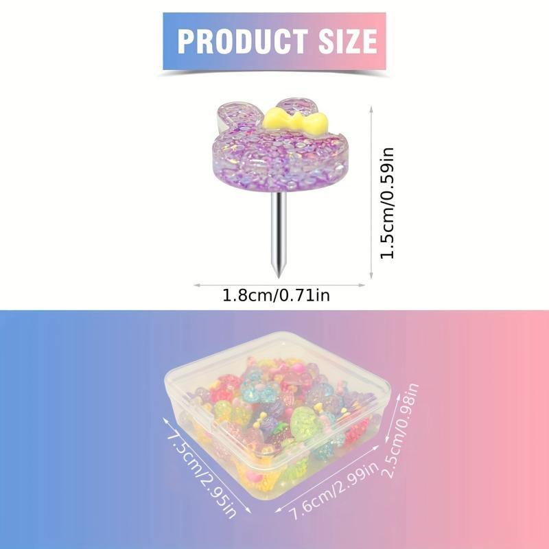 30pcs Acrylic Sequins Push Pins Cork Board Thumbtacks for Photo Wall Decoration