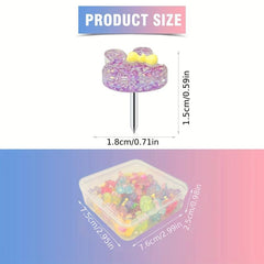 30pcs Acrylic Sequins Push Pins Cork Board Thumbtacks for Photo Wall Decoration